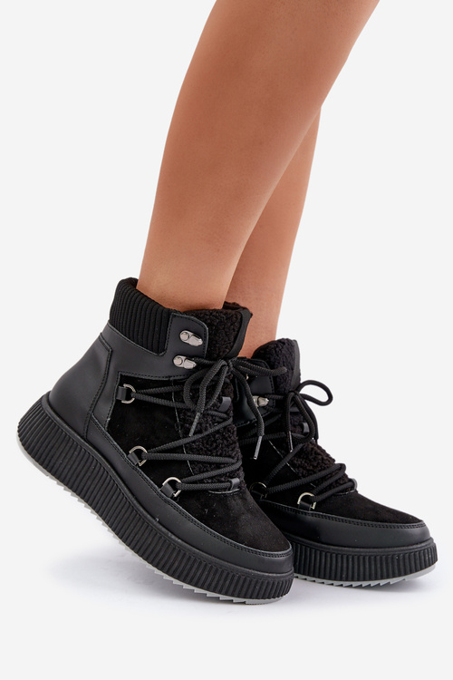 Nízke Snehové Topánky Na Platforme Čierne Naliora