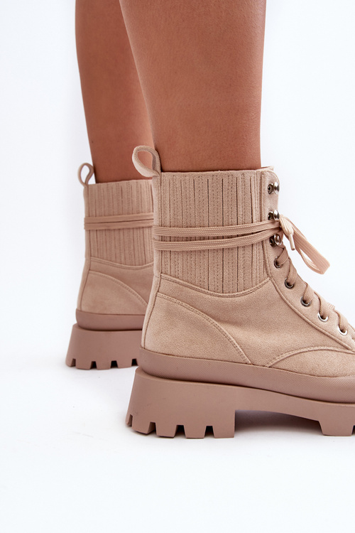 Roboty topánky dámske čipky -up béžové gordty