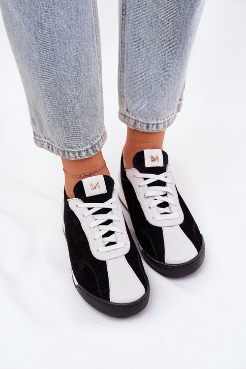 Dámske Kožené Športové Topánky Laura Messi 2935 Čierne