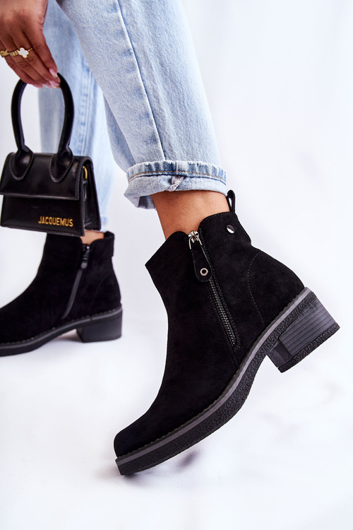 Čierne topánky Lauisa Suede topánky na nízkej úrovni