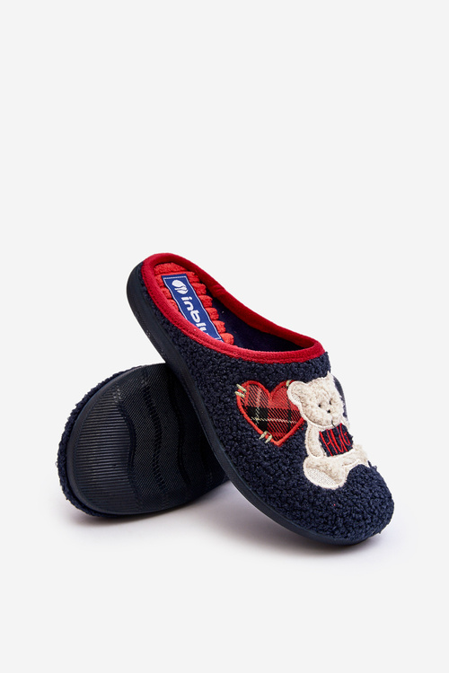 Dámske domáce papuče papuče s plyšovým medveďom Inblu EC000095 Navy Blue