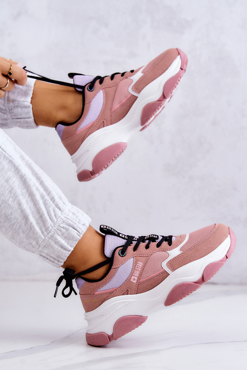 Dámské Sneakers Sportovní Obuv Big Star JJ274577 Růžová