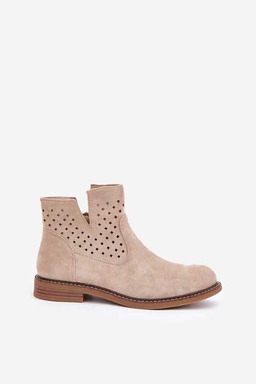 Boty Na Ploché Podpatky S Prodyšným Svrškem Světle Béžové Elivaya