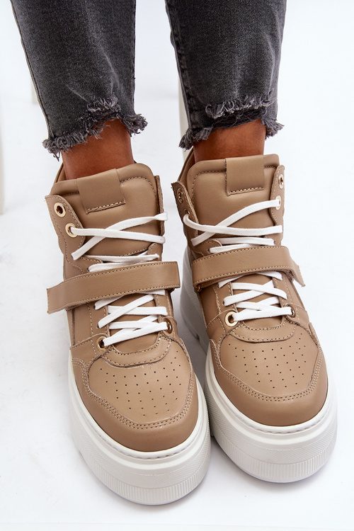 Zazoo 3450 Dámské Kožené Tenisky Beige