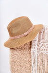 Slaměný Klobouk S Flitry Béžová Iluna