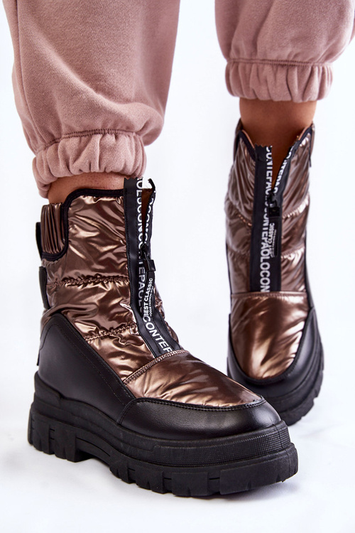 Dámské pohodlné boty do sněhu Elodia v hnědé a černé barvě