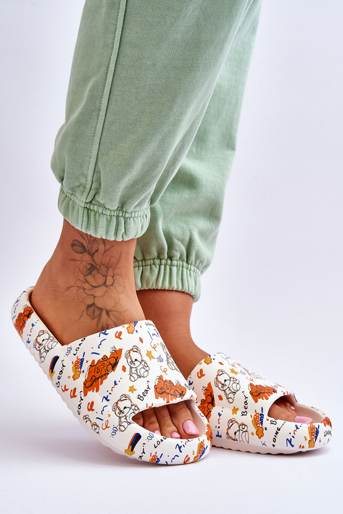 Dámske penové papuče v béžovej a oranžovej zoey