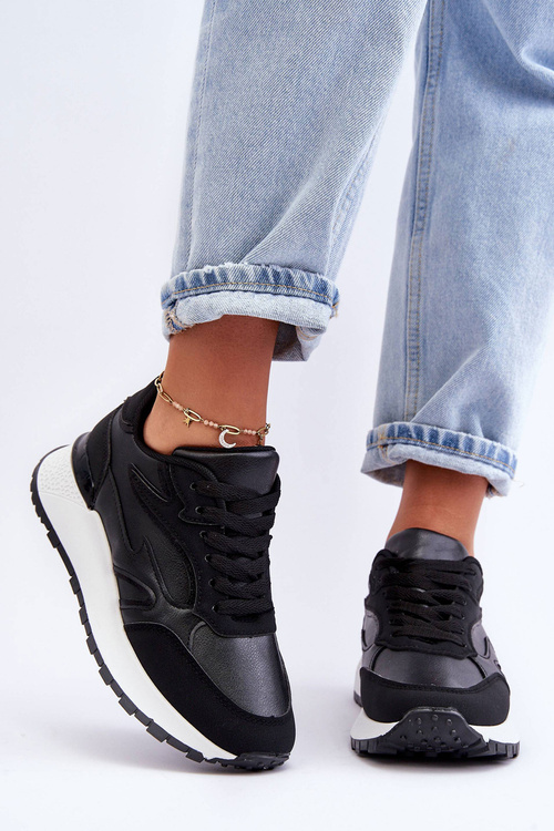 Dámske športové topánky na čiernej a bielej platforme Henley