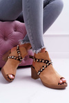 Dámské Sandály Na Podpatku Lu Boo Camel 318-30 Fiode