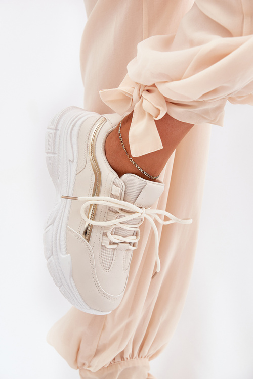 Tenisky Dámske Športové Topánky Na Hrubej Podrážke Béžové Lerila