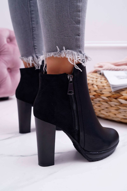 Dámské Kotníkové Boty Na Podpatku Černé Malma