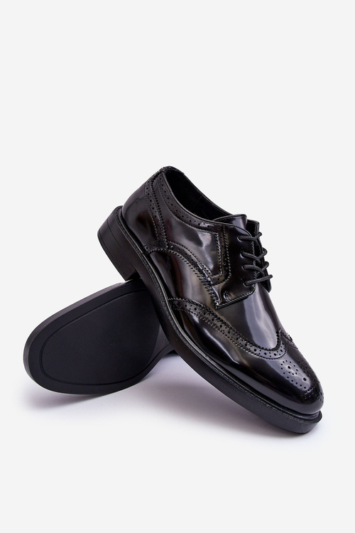 Pánské elegantní Lakované boty černé Gustavo