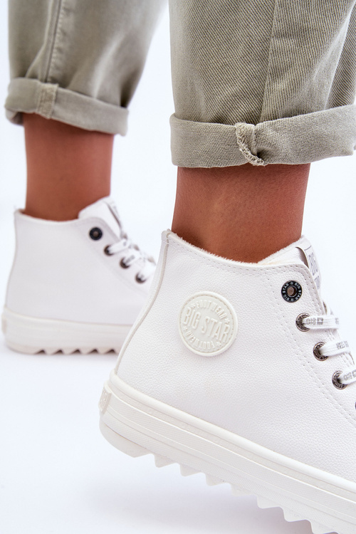 Dámske tenisky s veľkou hviezdou High Izolované biele GG274108