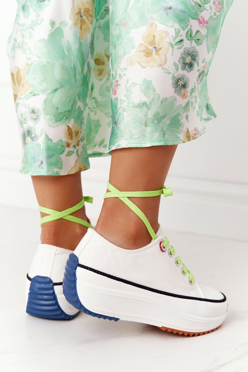 Dámske tenisky na platforme White Electric Love