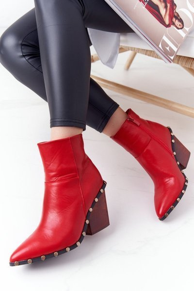 Dámské Kovbojské Boty Na Vysokém Podpatku Lu Boo červené
