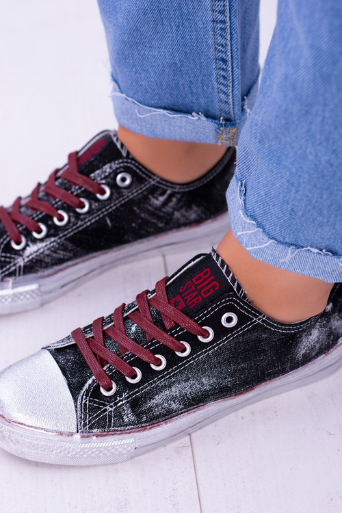 Big Star Černé Boty Stříbrné tenisky BB274013