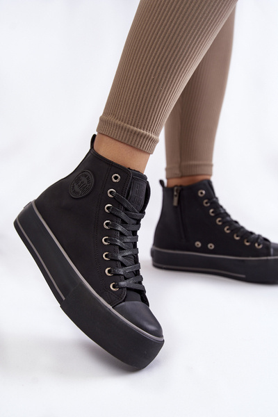 Dámska vysoká izolovaná veľká hviezda kk274173 tenisky čierne