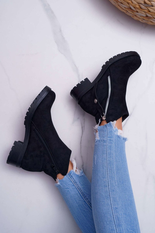 Dámske horúce semišové topánky Dve čierne posúvače OHOO