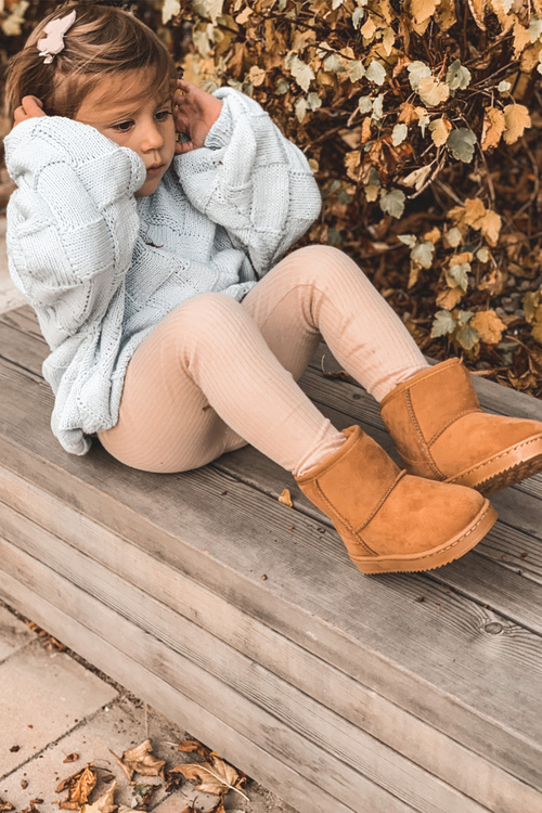 Izolované topánky pre deti snehové topánky khaki gooby