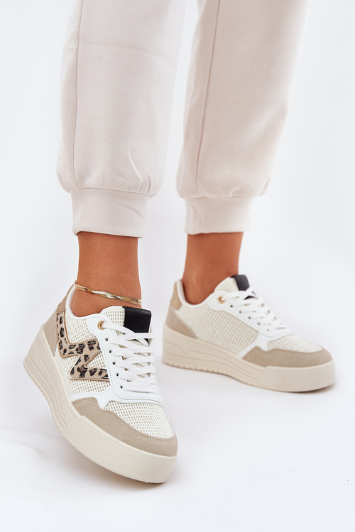 Dámské Sportovní Boty Na Platformě Leopardí Béžové Lorori