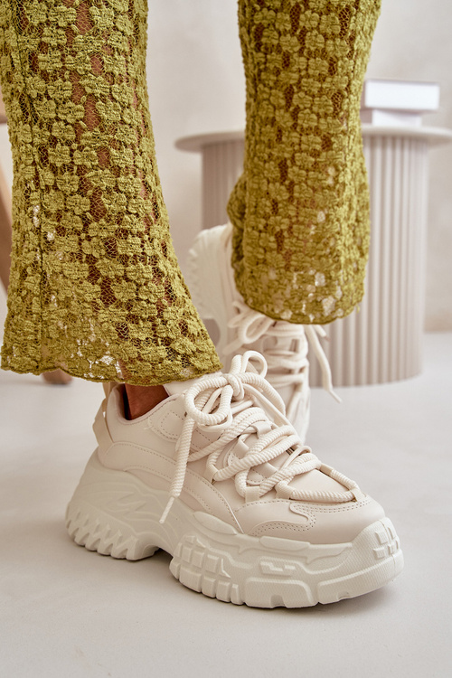 Dámské tenisky na masivní podešvi světle béžové Nevela