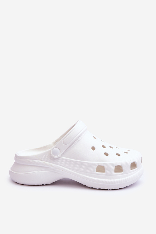 Pěnové Sandály Crocs Na Robustní Podrážce Bíle Katniss