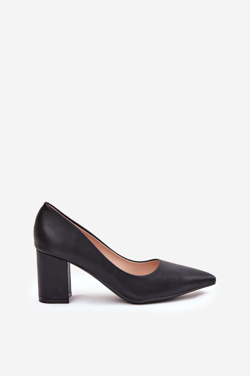 Dámske Lodičky Na Opätku So Špicatou Špičkou Čierne Deonira