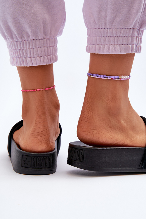 Dámske šľapky na platforme z semišu Big Star NN274A670 čierne