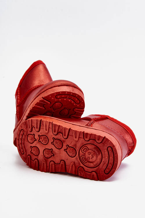 Izolované detské topánky snehové topánky červené scooby