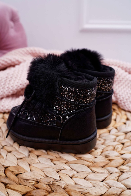 Dětské Sněhule s Kožešinou Černé Minnie Mouse