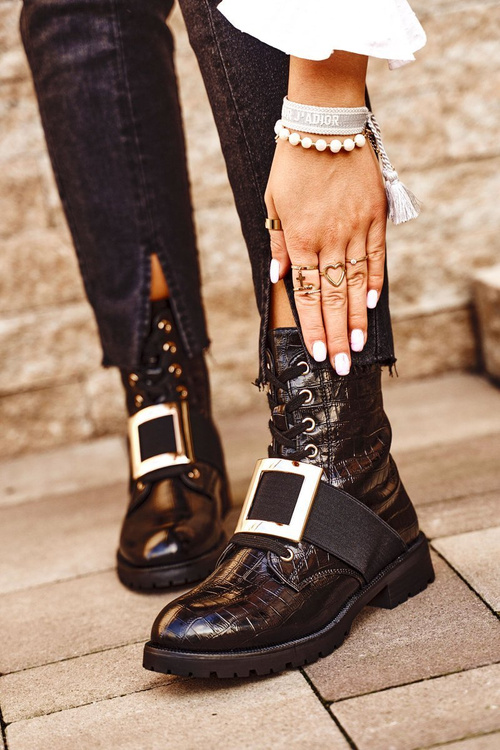 Dámské Kotníkové Boty Černé Happy Su