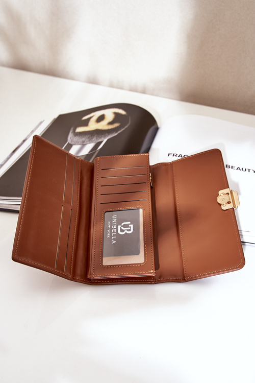 Eko Kožená Hladká Dámská Peněženka Hnědá Erolia