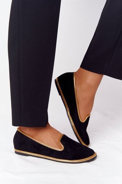 Dámské Semišové Mokasíny Lu Boo Černé