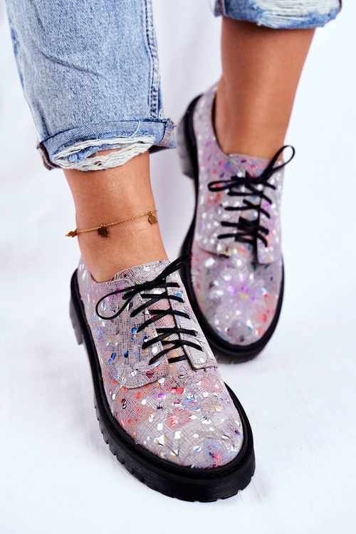 Dámské Boty Oxfords šedá Kůže Maciejka 04087-13