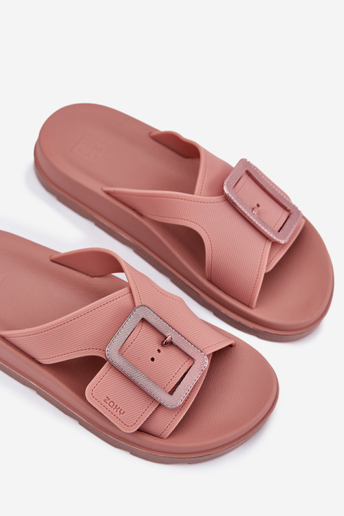 Voňavé dámské pantofle s ozdobnou sponou ZAXY RR285077 špinavě růžová