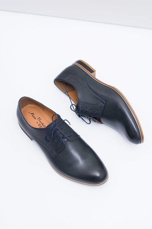 Elegant Men's Formal Dark Blue Shoes Damoste