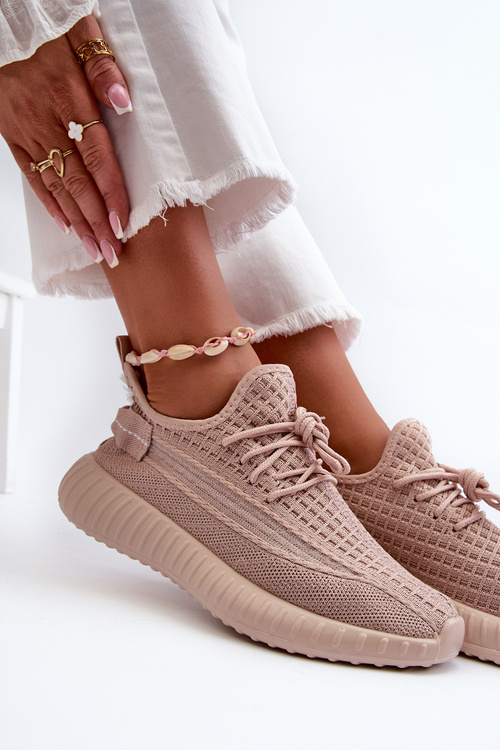 Dámské růžové sportovní textilní slip on tenisky Nelmarie