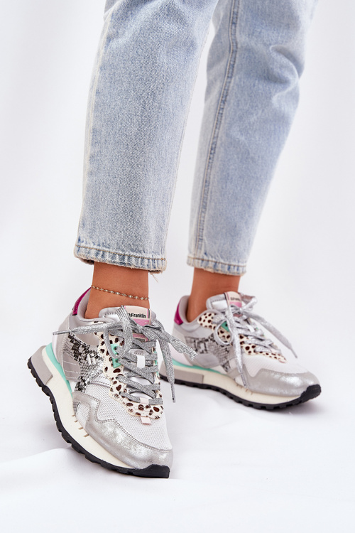 Semišové Športové Topánky Tenisky Dámske D.Franklin Ztlmená Biela DFSH387005