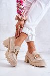 Semišové boty se zlatým zdobením světle béžová Idealize