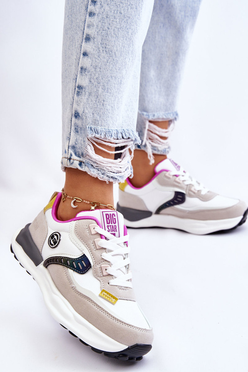 Dámske športové tenisky Veľká hviezda KK274099 Biela a béžová