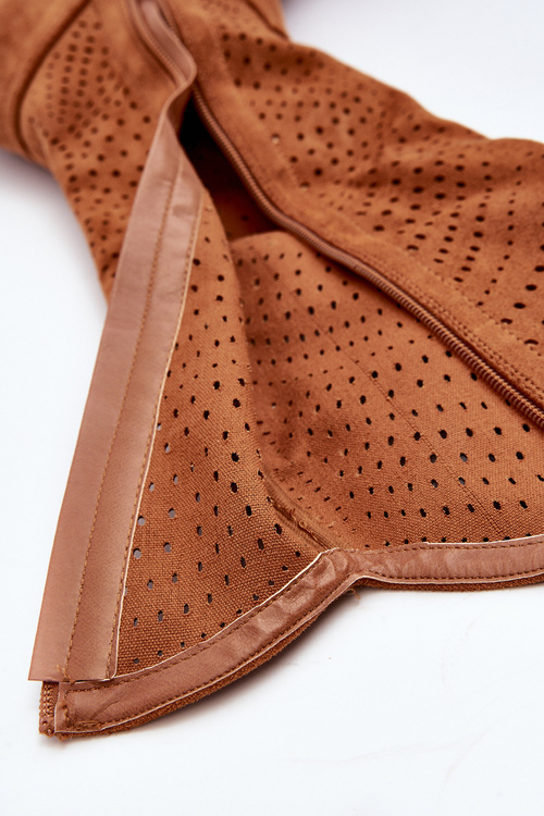 S.Barski HY66-150 Průhledné kotníkové boty na ploché podrážce Camel