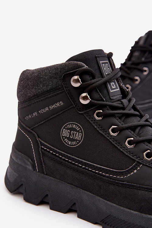 Pánske turistické topánky čierna veľká hviezda MM174016