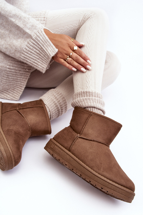 Dámske snehové topánky izolované hnedou kožušinou Big Star MM274161