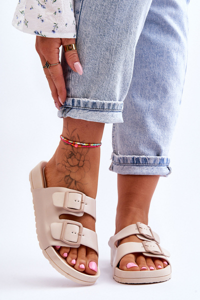 Dámské skluzavky na platformě Béžove Vertigo