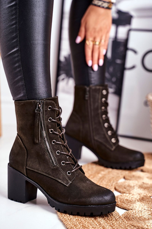 Ženské topánky na poštovom izolácii Khaki Vimen