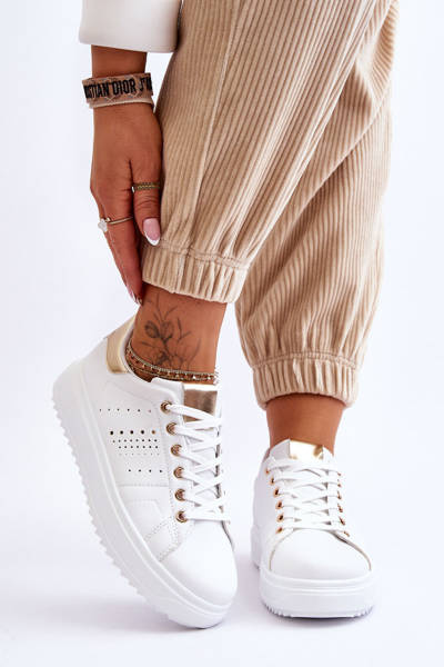 Dámská sportovní obuv bílá a zlato Be First!