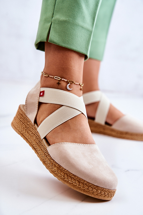 Semišove dámské espadrilky Big Star JJ276038 Béžová