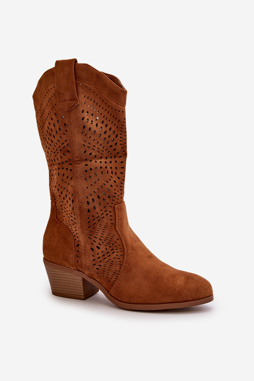 Průsvitné dámské kotníčkové kovbojky na podpatku Camel Iceda