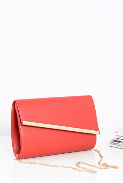 Elegantná červená dámska spojková taška