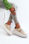 Dámske Kožené Tenisky Na Platforme Bežové Pernalia